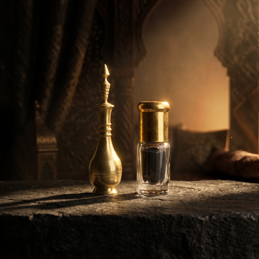 إثمد أصفهاني أصلي مع مكحلة نحاسية فاخرة