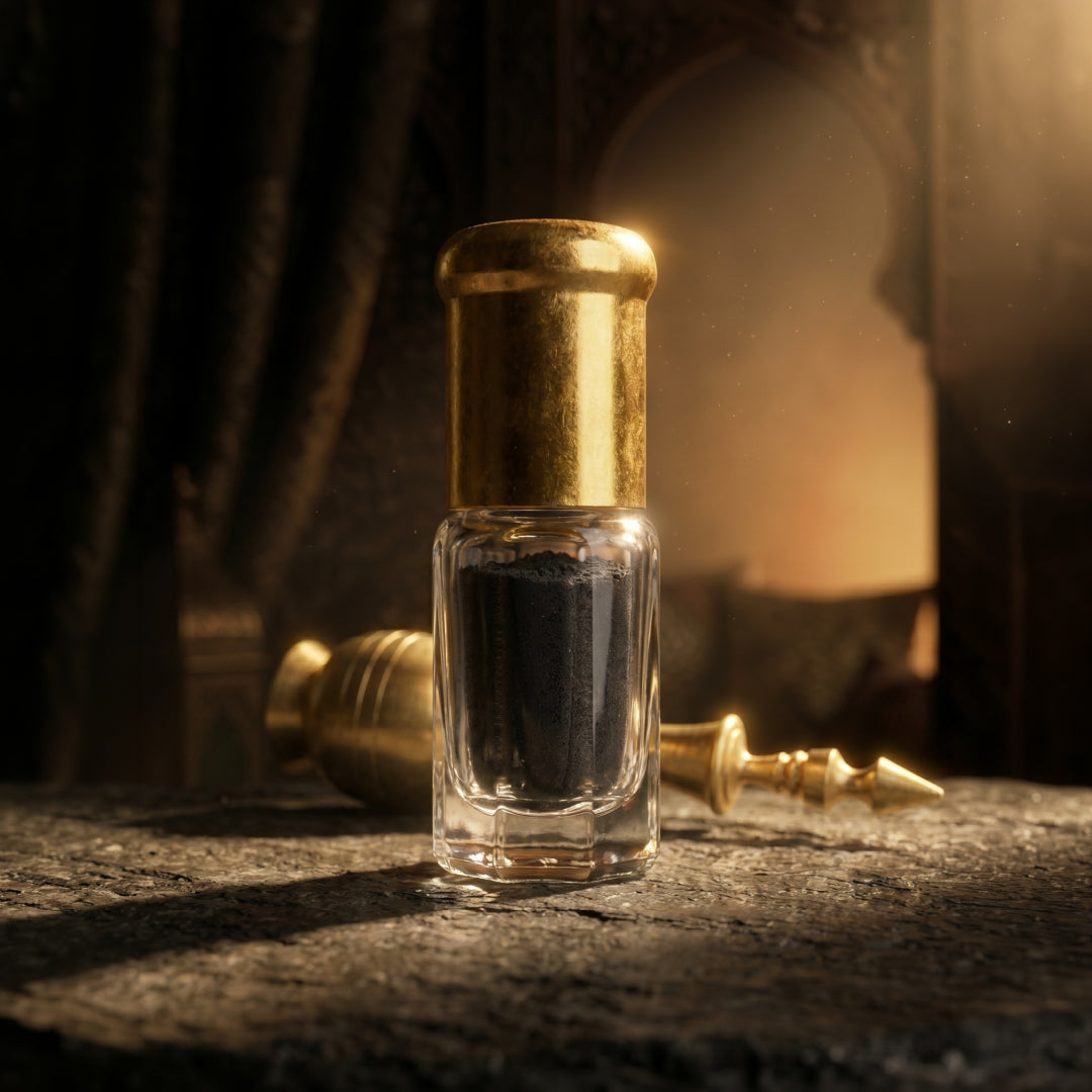 إثمد أصفهاني أصلي مع مكحلة نحاسية فاخرة