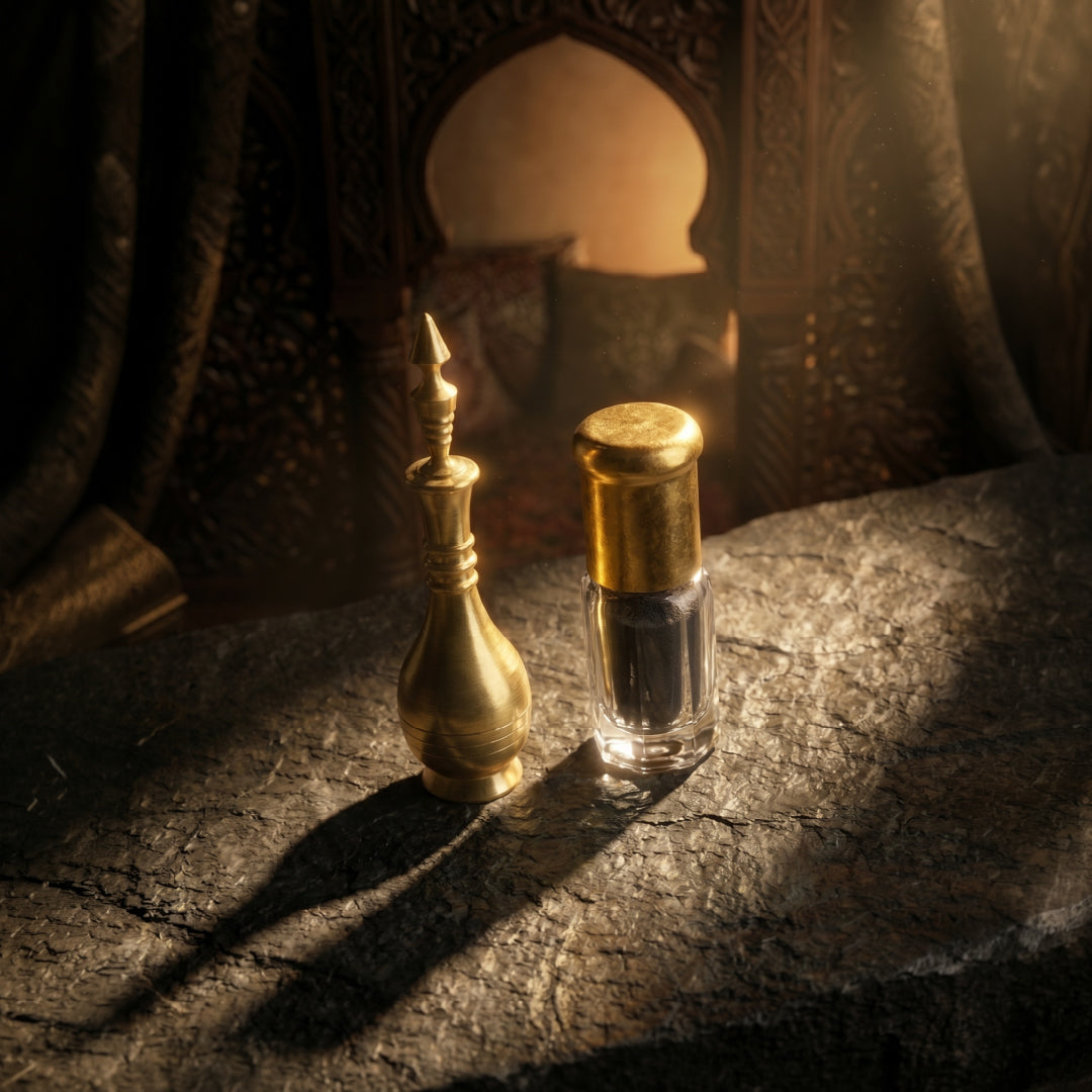 إثمد أصفهاني أصلي مع مكحلة نحاسية فاخرة